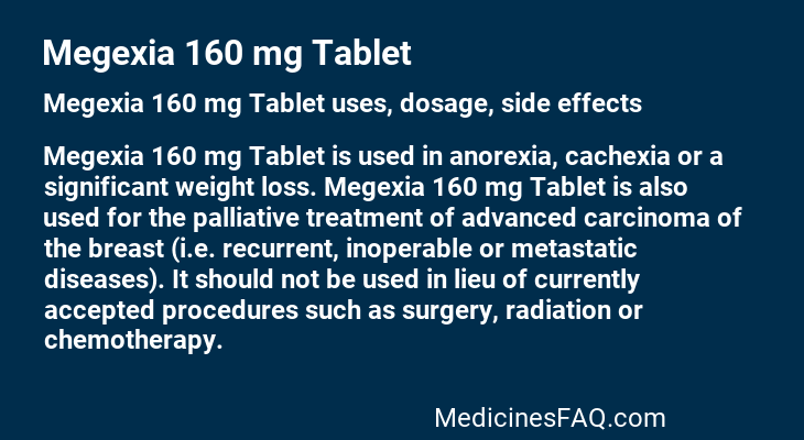 Megexia 160 mg Tablet