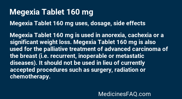 Megexia Tablet 160 mg