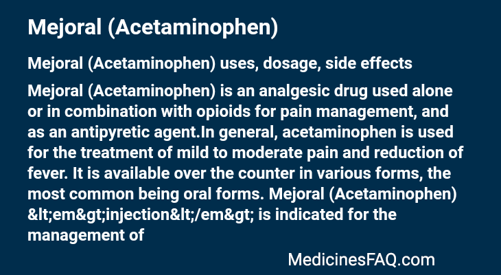 Mejoral (Acetaminophen)