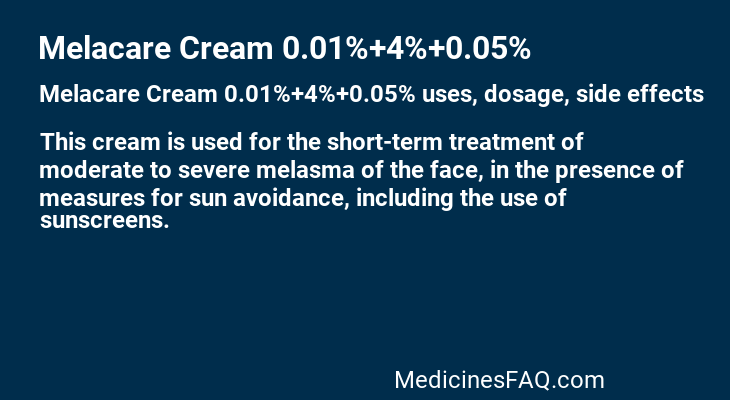 Melacare Cream 0.01%+4%+0.05%