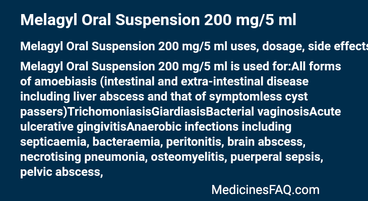 Melagyl Oral Suspension 200 mg/5 ml