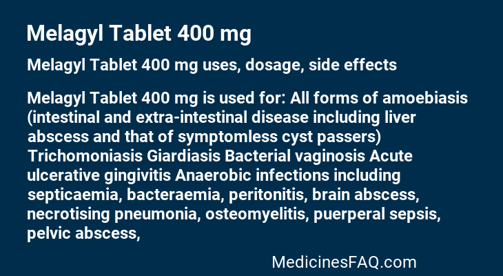 Melagyl Tablet 400 mg