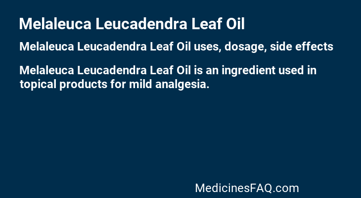 Melaleuca Leucadendra Leaf Oil