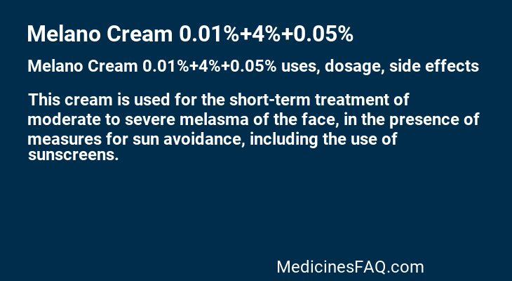 Melano Cream 0.01%+4%+0.05%