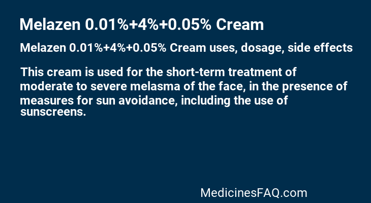 Melazen 0.01%+4%+0.05% Cream