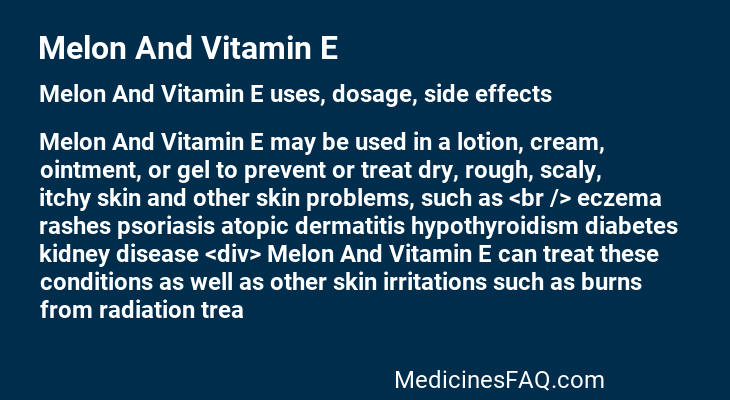 Melon And Vitamin E