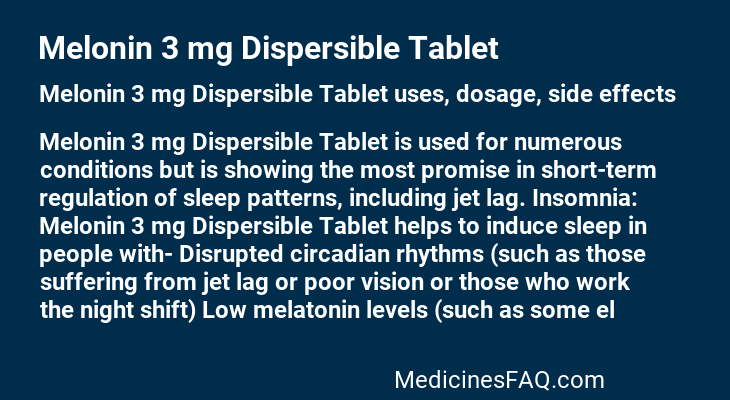 Melonin 3 mg Dispersible Tablet