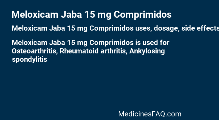 Meloxicam Jaba 15 mg Comprimidos