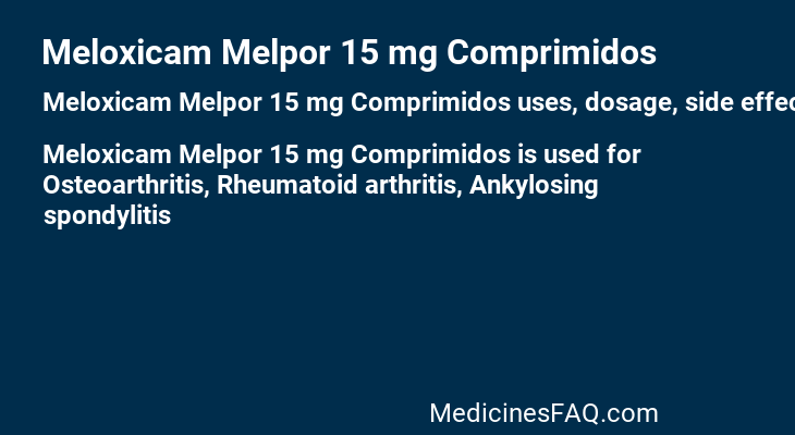 Meloxicam Melpor 15 mg Comprimidos