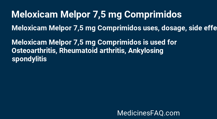 Meloxicam Melpor 7,5 mg Comprimidos