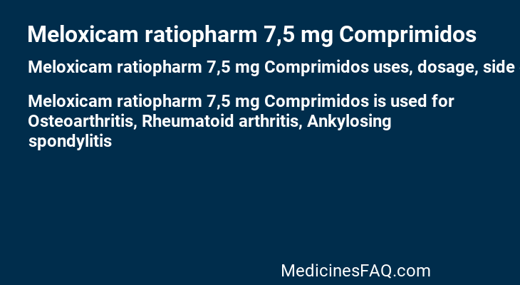 Meloxicam ratiopharm 7,5 mg Comprimidos