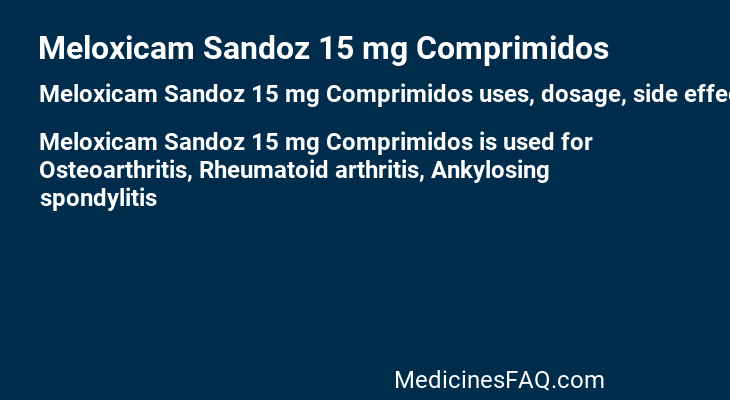 Meloxicam Sandoz 15 mg Comprimidos