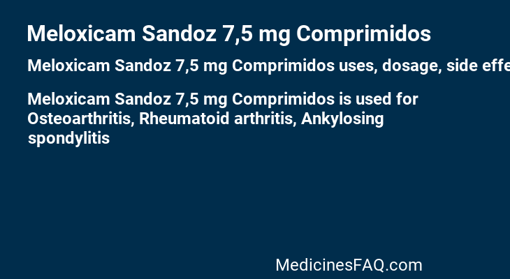 Meloxicam Sandoz 7,5 mg Comprimidos