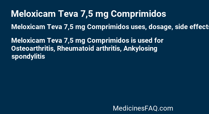 Meloxicam Teva 7,5 mg Comprimidos