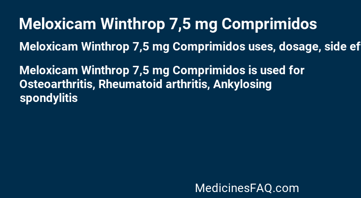 Meloxicam Winthrop 7,5 mg Comprimidos
