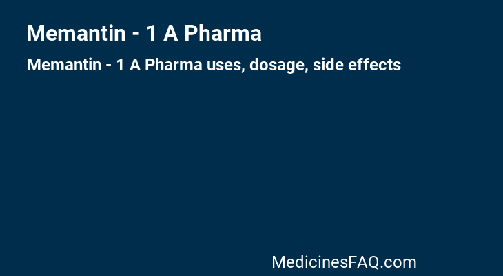 Memantin - 1 A Pharma