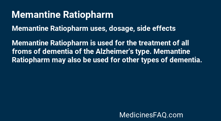 Memantine Ratiopharm