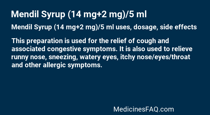 Mendil Syrup (14 mg+2 mg)/5 ml