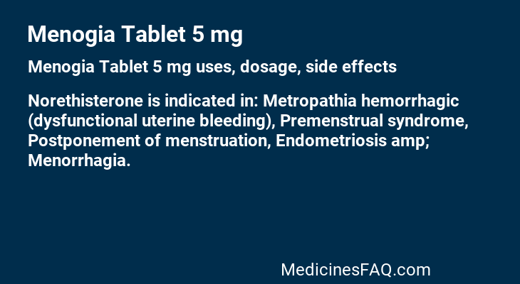 Menogia Tablet 5 mg