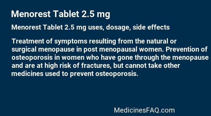 Menorest Tablet 2.5 mg