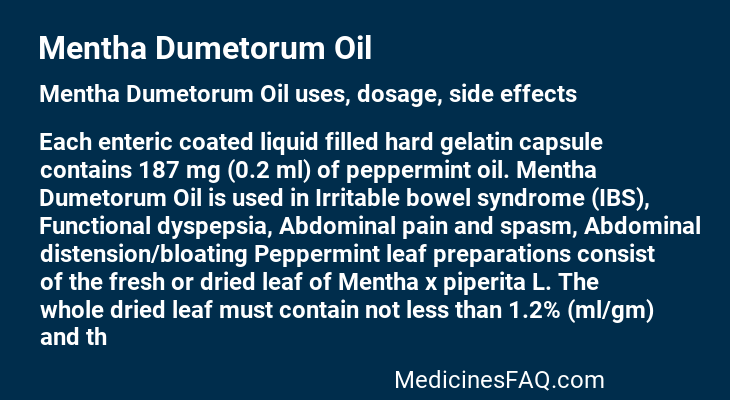 Mentha Dumetorum Oil