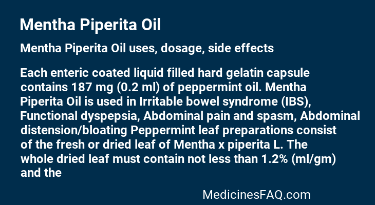 Mentha Piperita Oil