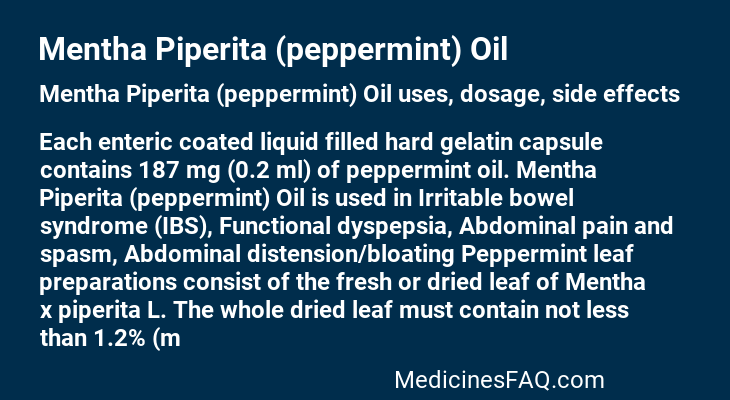 Mentha Piperita (peppermint) Oil