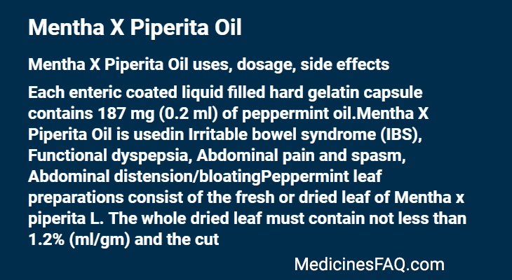 Mentha X Piperita Oil