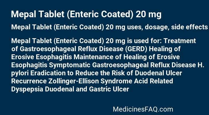 Mepal Tablet (Enteric Coated) 20 mg