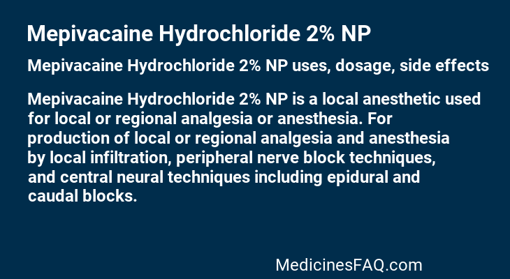 Mepivacaine Hydrochloride 2% NP
