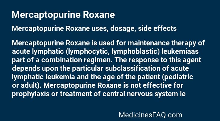 Mercaptopurine Roxane