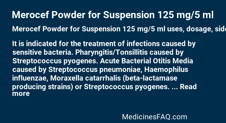 Merocef Powder for Suspension 125 mg/5 ml