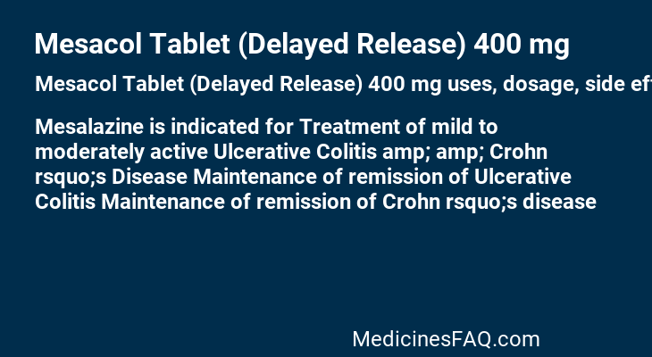 Mesacol Tablet (Delayed Release) 400 mg