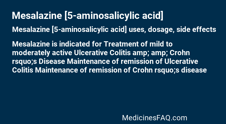 Mesalazine [5-aminosalicylic acid]