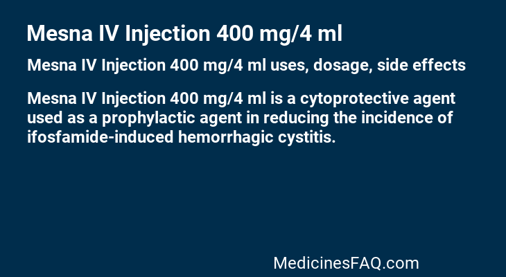 Mesna IV Injection 400 mg/4 ml