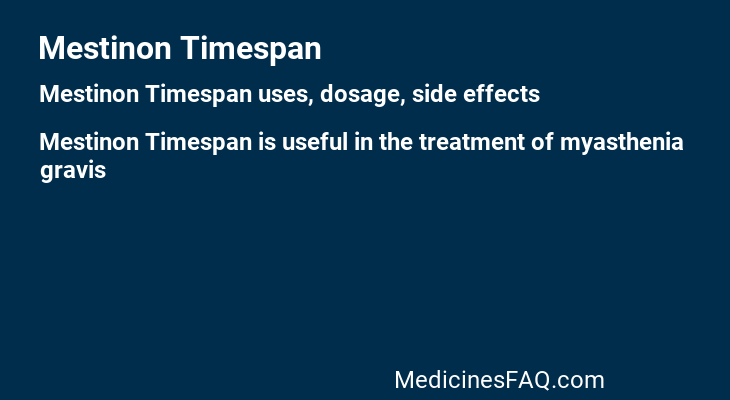 Mestinon Timespan