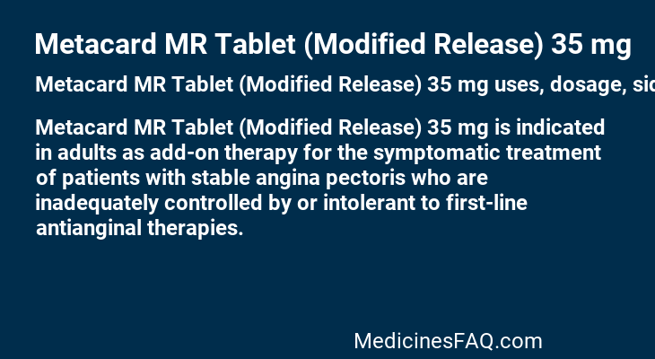 Metacard MR Tablet (Modified Release) 35 mg