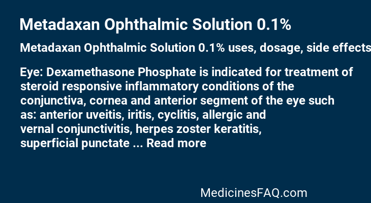 Metadaxan Ophthalmic Solution 0.1%