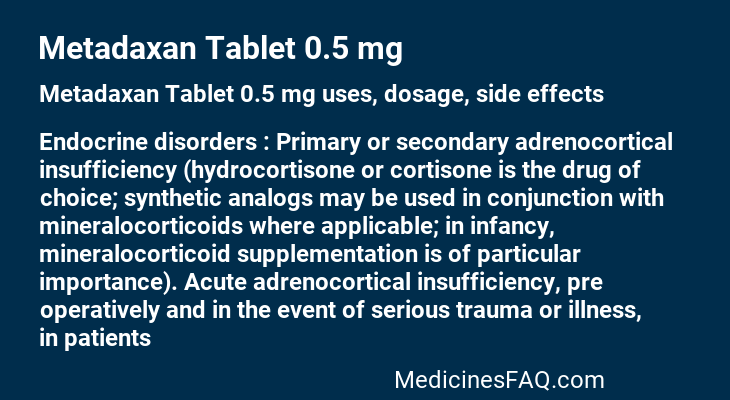 Metadaxan Tablet 0.5 mg