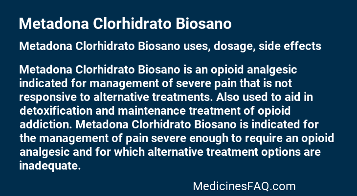 Metadona Clorhidrato Biosano