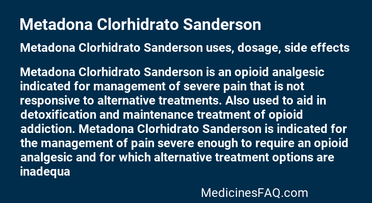 Metadona Clorhidrato Sanderson