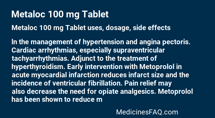 Metaloc 100 mg Tablet