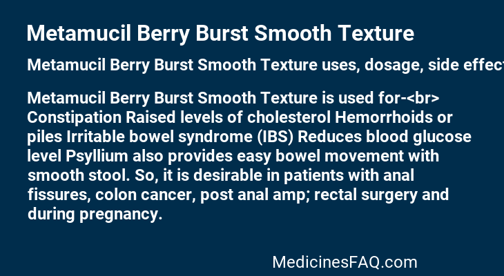 Metamucil Berry Burst Smooth Texture