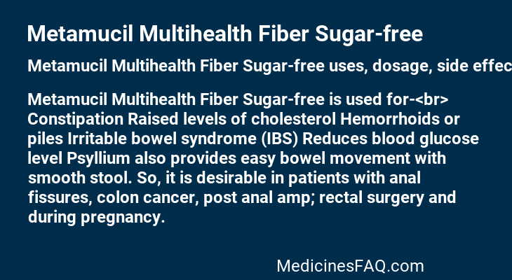 Metamucil Multihealth Fiber Sugar-free