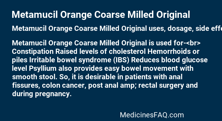 Metamucil Orange Coarse Milled Original