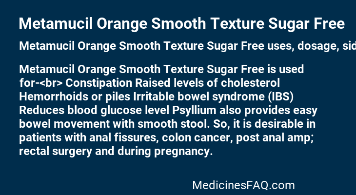 Metamucil Orange Smooth Texture Sugar Free