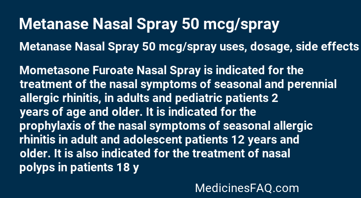 Metanase Nasal Spray 50 mcg/spray