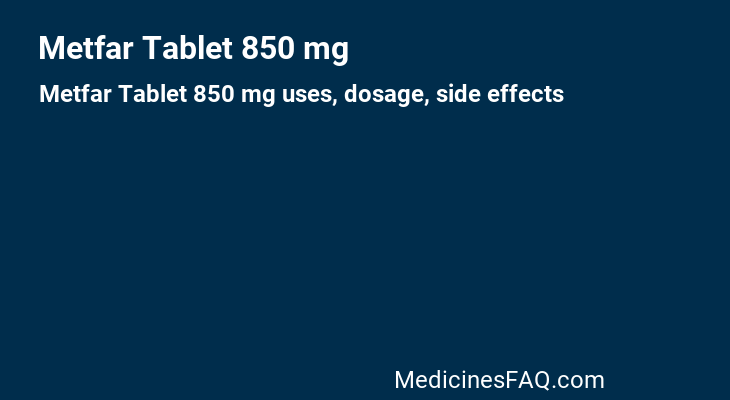 Metfar Tablet 850 mg