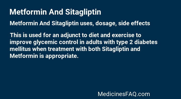 Metformin And Sitagliptin