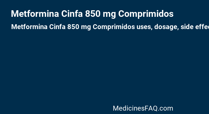 Metformina Cinfa 850 mg Comprimidos